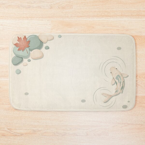 Item preview, Japandi Style Zen Koi Fish Pond Minimalist Cream Illustration Vector designed and sold by Shutter-Dragon.