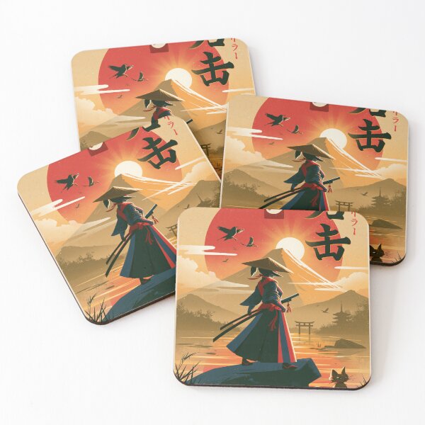 Item preview, Samurai Warriors Poster | Japanese Fantasy Art Print Red Aesthetic designed and sold by Affiches29 Animé .