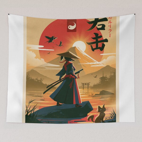 Item preview, Samurai Warriors Poster | Japanese Fantasy Art Print Red Aesthetic designed and sold by Affiches29 Animé .
