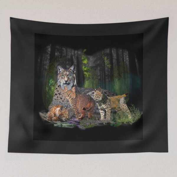 Item preview, Lynx Family in a Mystical Forest designed and sold by Patricia Brown.