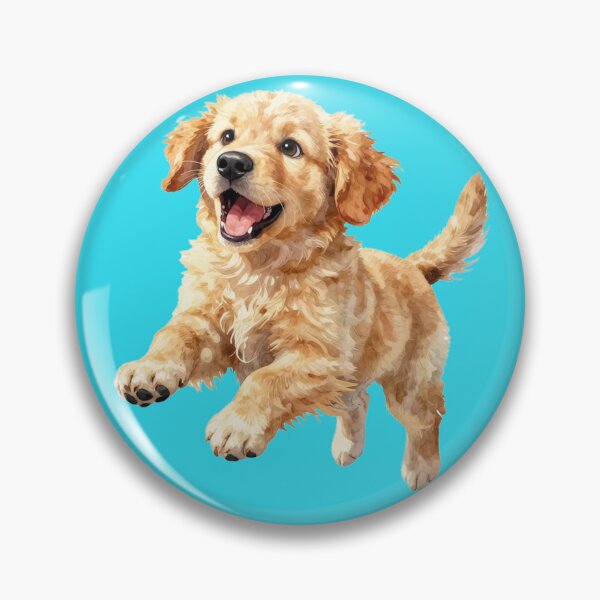 Item preview, Cute golden retriever puppy with bubble watercolor art designed and sold by WildArtIT.