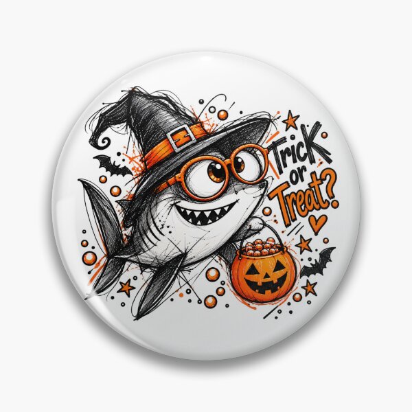 Item preview, Trick or Treat Halloween Shark, Funny Shark Witch Costume designed and sold by Dreamy Ocean Art.