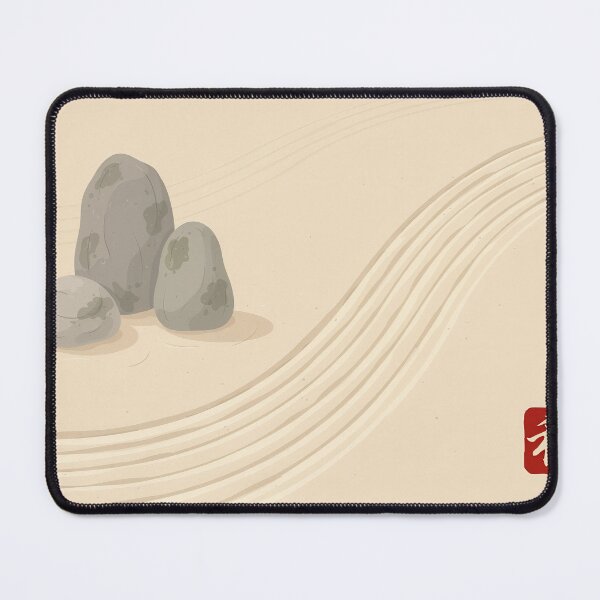 Item preview, Japandi Style Zen Garden Raked Sand Rock Illustration Vector designed and sold by Shutter-Dragon.