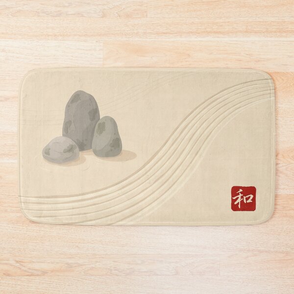 Item preview, Japandi Style Zen Garden Raked Sand Rock Illustration Vector designed and sold by Shutter-Dragon.