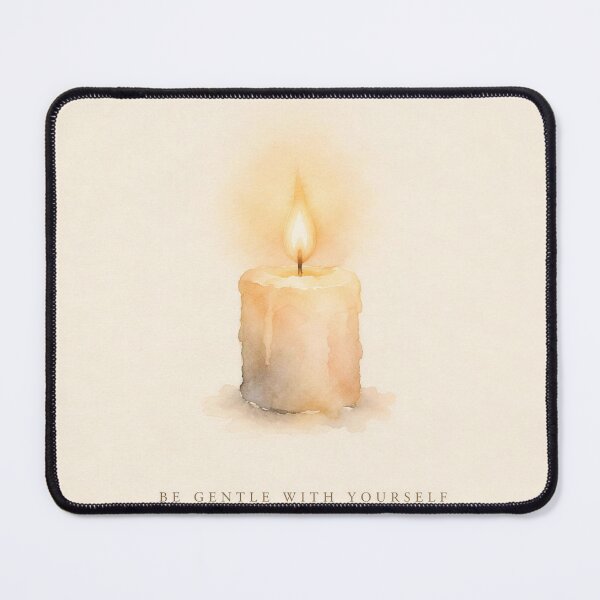 Item preview, Be Gentle With Yourself Candle Illustration | Mental Health Wall Art designed and sold by FixationStudio.