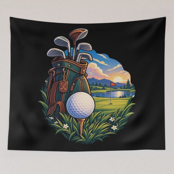 Item preview, Vintage Golf Bag Sunset – Golf Lover & Golfer Gift Design designed and sold by Rosteri.