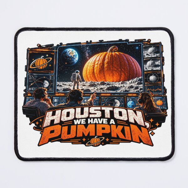 Item preview, Houston We Have a Pumpkin – Mission Control Giant Pumpkin on the Moon designed and sold by DansCreations42.