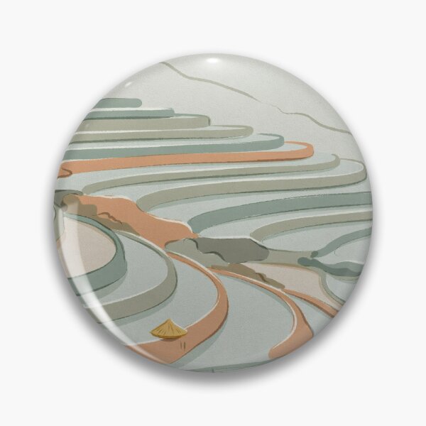 Item preview, Japandi Style Rice Terrace Minimalist Landscape Illustration Vector designed and sold by Shutter-Dragon.