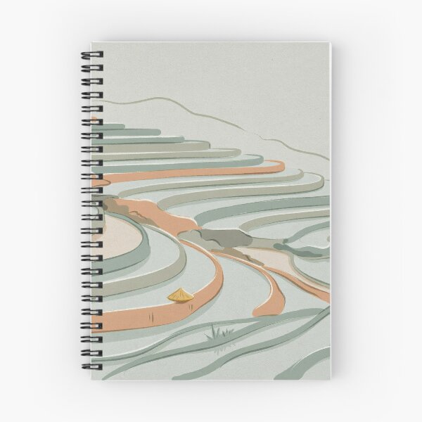 Item preview, Japandi Style Rice Terrace Minimalist Landscape Illustration Vector designed and sold by Shutter-Dragon.