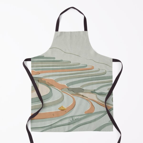 Item preview, Japandi Style Rice Terrace Minimalist Landscape Illustration Vector designed and sold by Shutter-Dragon.