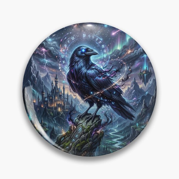 Item preview, Mystical Raven - Fantasy Castle Night Sky designed and sold by Lucid Dream Pixel.
