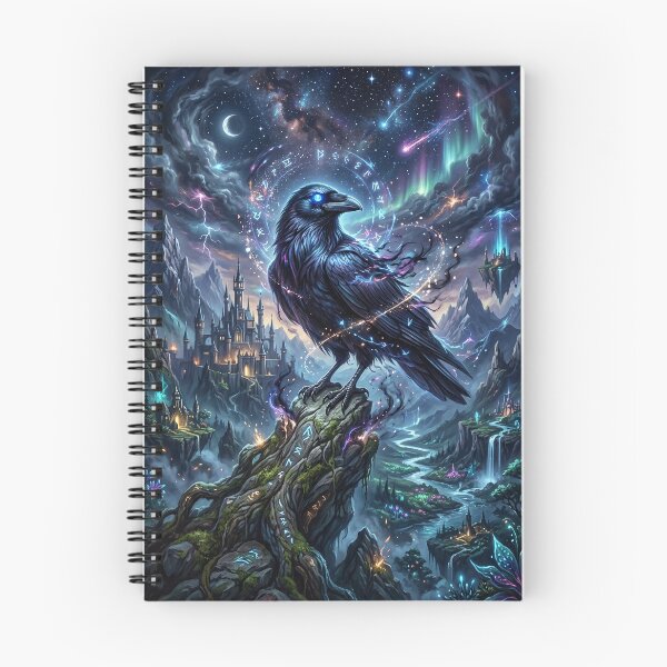 Item preview, Mystical Raven - Fantasy Castle Night Sky designed and sold by Lucid Dream Pixel.