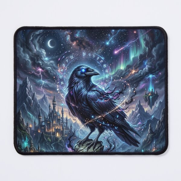 Item preview, Mystical Raven - Fantasy Castle Night Sky designed and sold by Lucid Dream Pixel.