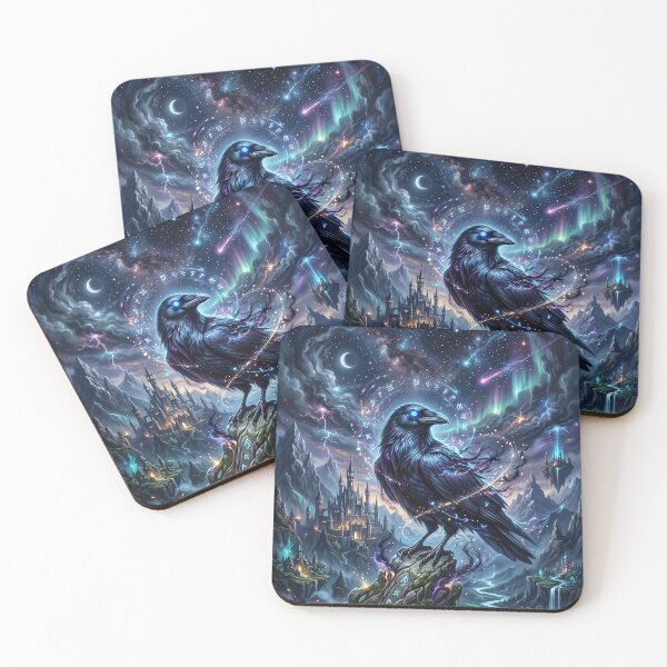 Item preview, Mystical Raven - Fantasy Castle Night Sky designed and sold by Lucid Dream Pixel.