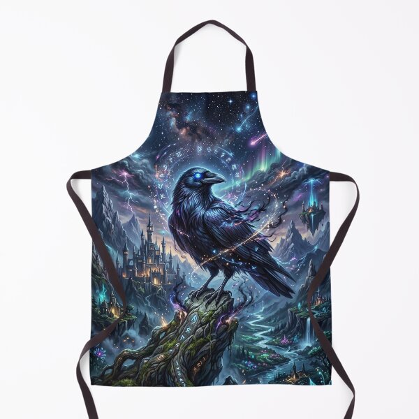 Item preview, Mystical Raven - Fantasy Castle Night Sky designed and sold by Lucid Dream Pixel.
