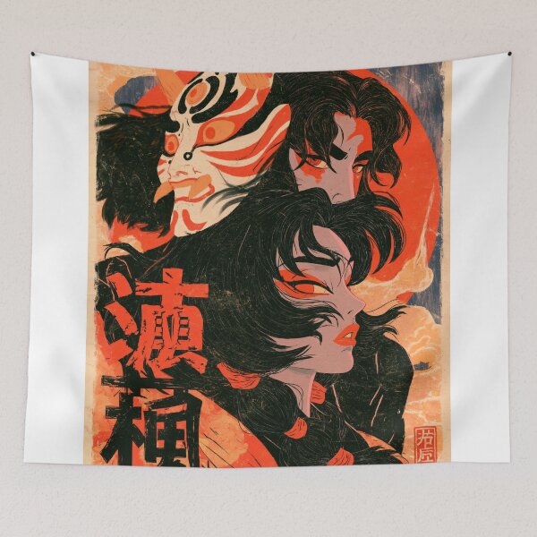 Item preview, Samurai Warriors Poster | Japanese Fantasy Art Print Red Aesthetic designed and sold by Affiches29 Animé .