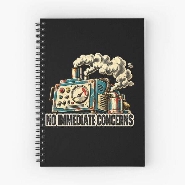Item preview, Funny Vintage Industrial Machine T-Shirt – No Immediate Concerns Retro Mechanical Humor designed and sold by DopeyRobot.