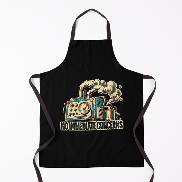 Item preview, Funny Vintage Industrial Machine T-Shirt – No Immediate Concerns Retro Mechanical Humor designed and sold by DopeyRobot.