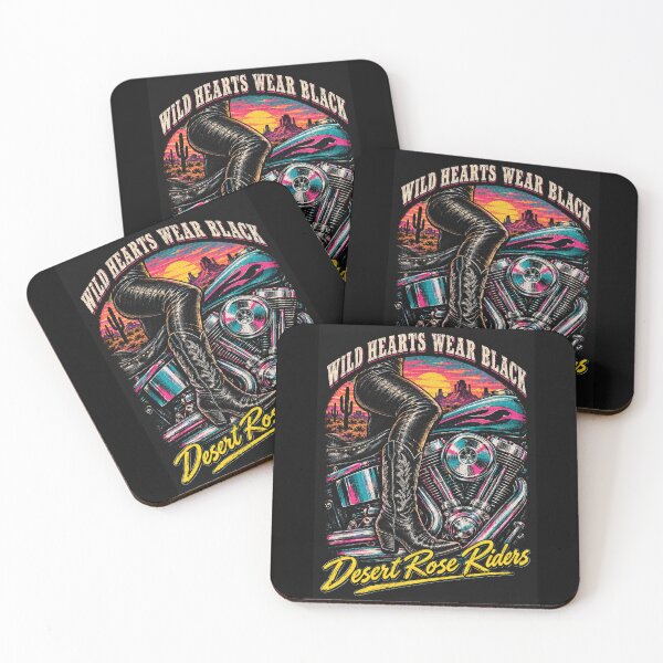 Item preview, Desert Rose Riders Cowgirl Biker Neon Desert Sunset Cowgirl Boots designed and sold by Yellowriversss.