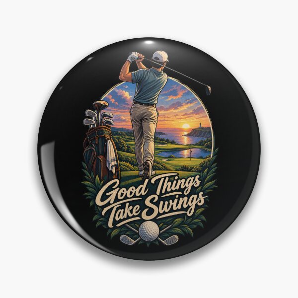 Item preview, Good Things Take Swings – Vintage Golf Golfer Design designed and sold by Rosteri.