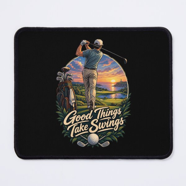 Item preview, Good Things Take Swings – Vintage Golf Golfer Design designed and sold by Rosteri.