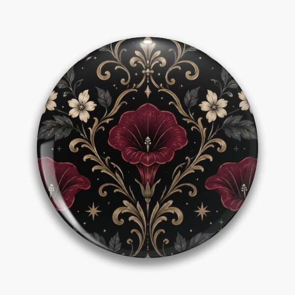 Item preview, Dark Floral Gothic Damask Pattern designed and sold by LunarRavenWolf.