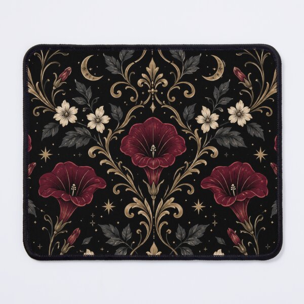 Item preview, Dark Floral Gothic Damask Pattern designed and sold by LunarRavenWolf.