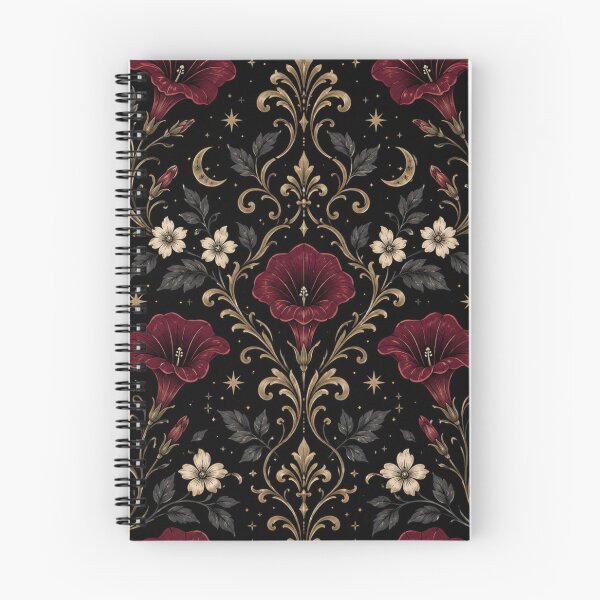 Item preview, Dark Floral Gothic Damask Pattern designed and sold by LunarRavenWolf.