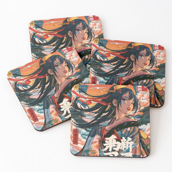 Item preview, Samurai Warriors Poster | Japanese Fantasy Art Print Red Aesthetic designed and sold by Affiches29 Animé .