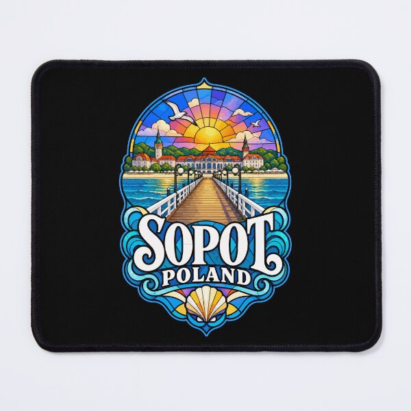 Item preview, Sopot Trojmiasto Poland Stained Glass Art Travel designed and sold by TomFrontierArt.