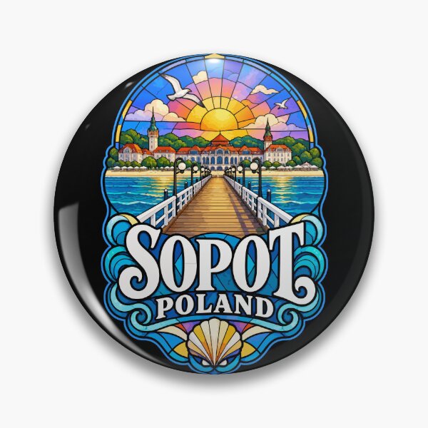Item preview, Sopot Trojmiasto Poland Stained Glass Art Travel designed and sold by TomFrontierArt.