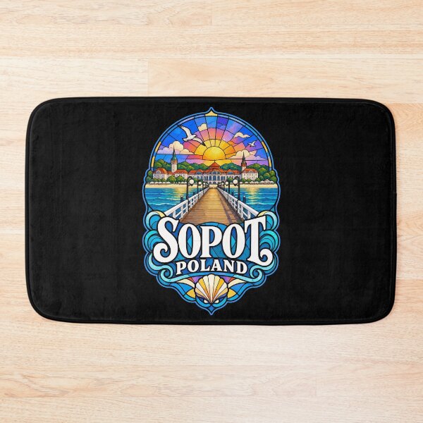 Item preview, Sopot Trojmiasto Poland Stained Glass Art Travel designed and sold by TomFrontierArt.