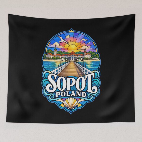 Item preview, Sopot Trojmiasto Poland Stained Glass Art Travel designed and sold by TomFrontierArt.