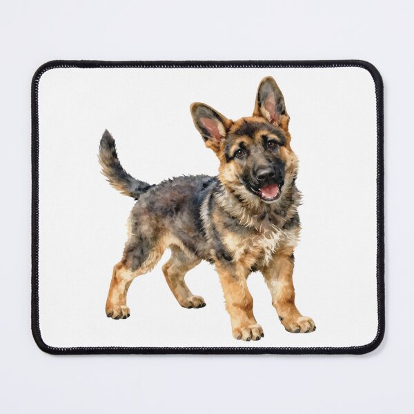 Item preview, Cute german shepherd puppy watercolor art designed and sold by WildArtIT.