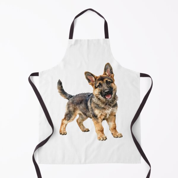 Item preview, Cute german shepherd puppy watercolor art designed and sold by WildArtIT.