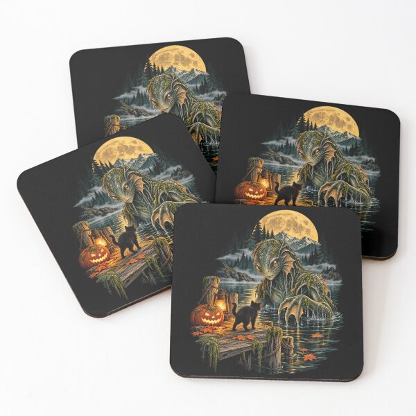 Item preview, Halloween Swamp Monster Moonlit Lake Horror designed and sold by 966 A.D..