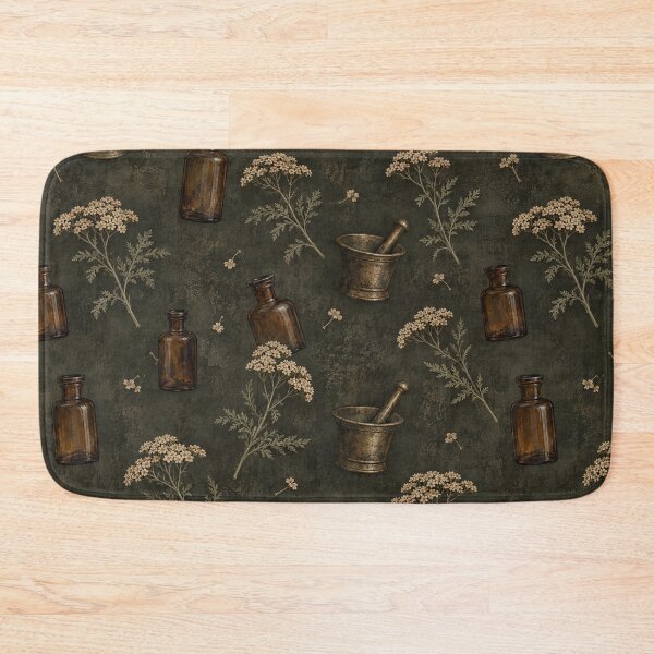 Item preview, The quiet apothecary room – yarrow and Victorian medicine bottles designed and sold by Lichtisign.