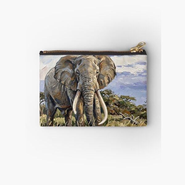 Item preview, African Elephant – Expressive Impasto Wildlife Painting designed and sold by The Digital Compass.