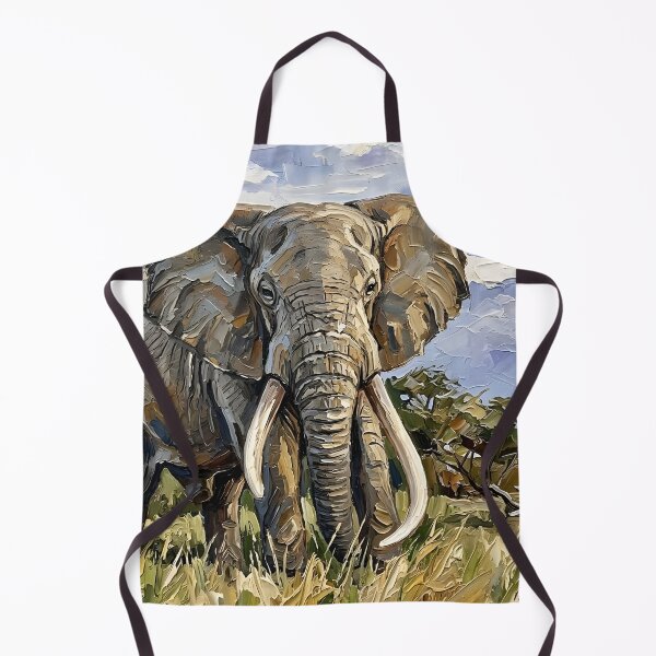 Item preview, African Elephant – Expressive Impasto Wildlife Painting designed and sold by The Digital Compass.