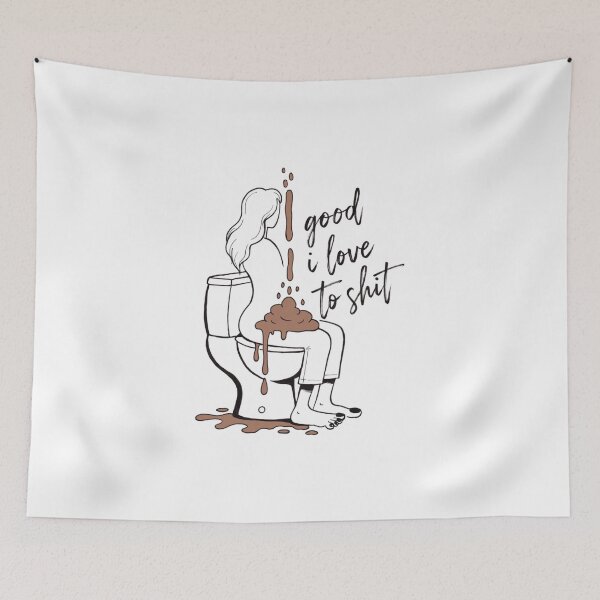 Item preview, Funny Bathroom Humor Girl Toilet Art – Good I Love to Shit Funny Vintage Style designed and sold by Ikochane.
