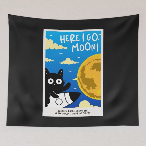 Item preview, I’ll be right back… gotta check if the Moon is cheese. designed and sold by DibujandoPorfa.