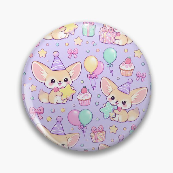 Item preview, Kawaii Birthday Baby Fennec Fox Pattern designed and sold by Soft Berry Studio.