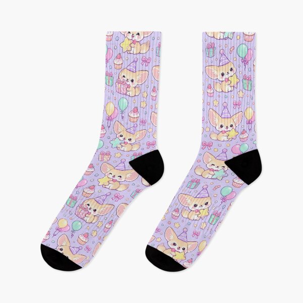 Item preview, Kawaii Birthday Baby Fennec Fox Pattern designed and sold by Soft Berry Studio.