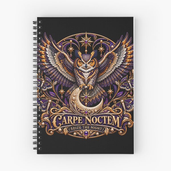 Item preview, Celestial Owl Embroidery – Carpe Noctem Seize the Night Crescent Moon Art Nouveau Design designed and sold by Emoji Emblems.