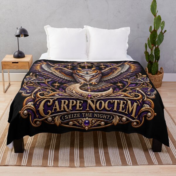 Item preview, Celestial Owl Embroidery – Carpe Noctem Seize the Night Crescent Moon Art Nouveau Design designed and sold by Emoji Emblems.