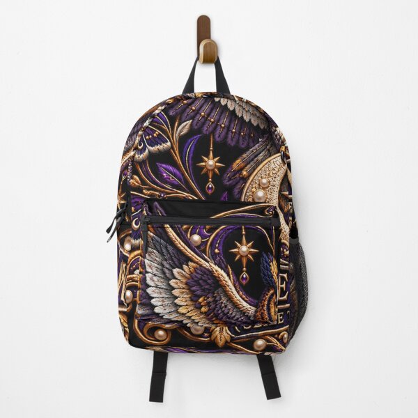 Item preview, Celestial Owl Embroidery – Carpe Noctem Seize the Night Crescent Moon Art Nouveau Design designed and sold by Emoji Emblems.