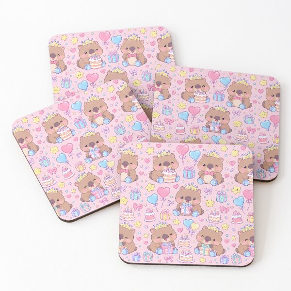 Item preview, Kawaii Birthday Baby Wombat Pattern designed and sold by Soft Berry Studio.