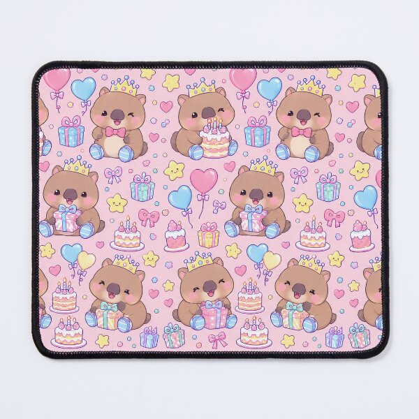 Item preview, Kawaii Birthday Baby Wombat Pattern designed and sold by Soft Berry Studio.