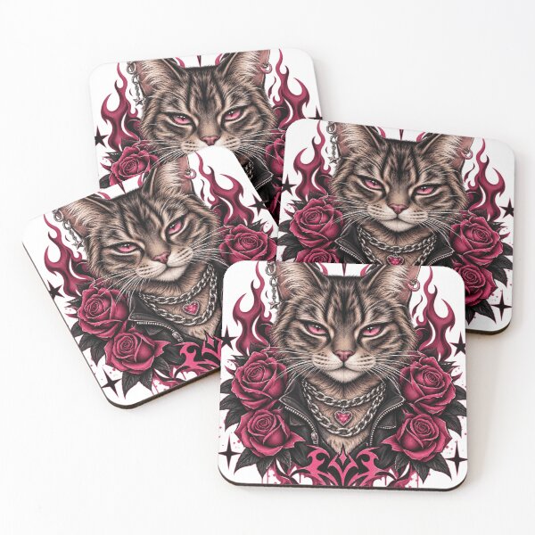 Item preview, Midnight Rebel Cat Rose Streetwear Gothic Queen designed and sold by Drifka.