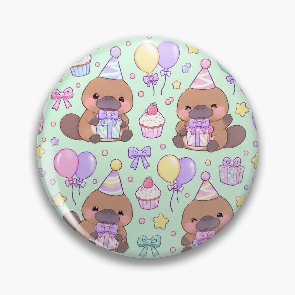 Item preview, Kawaii Birthday Baby Platypus Pattern designed and sold by Soft Berry Studio.